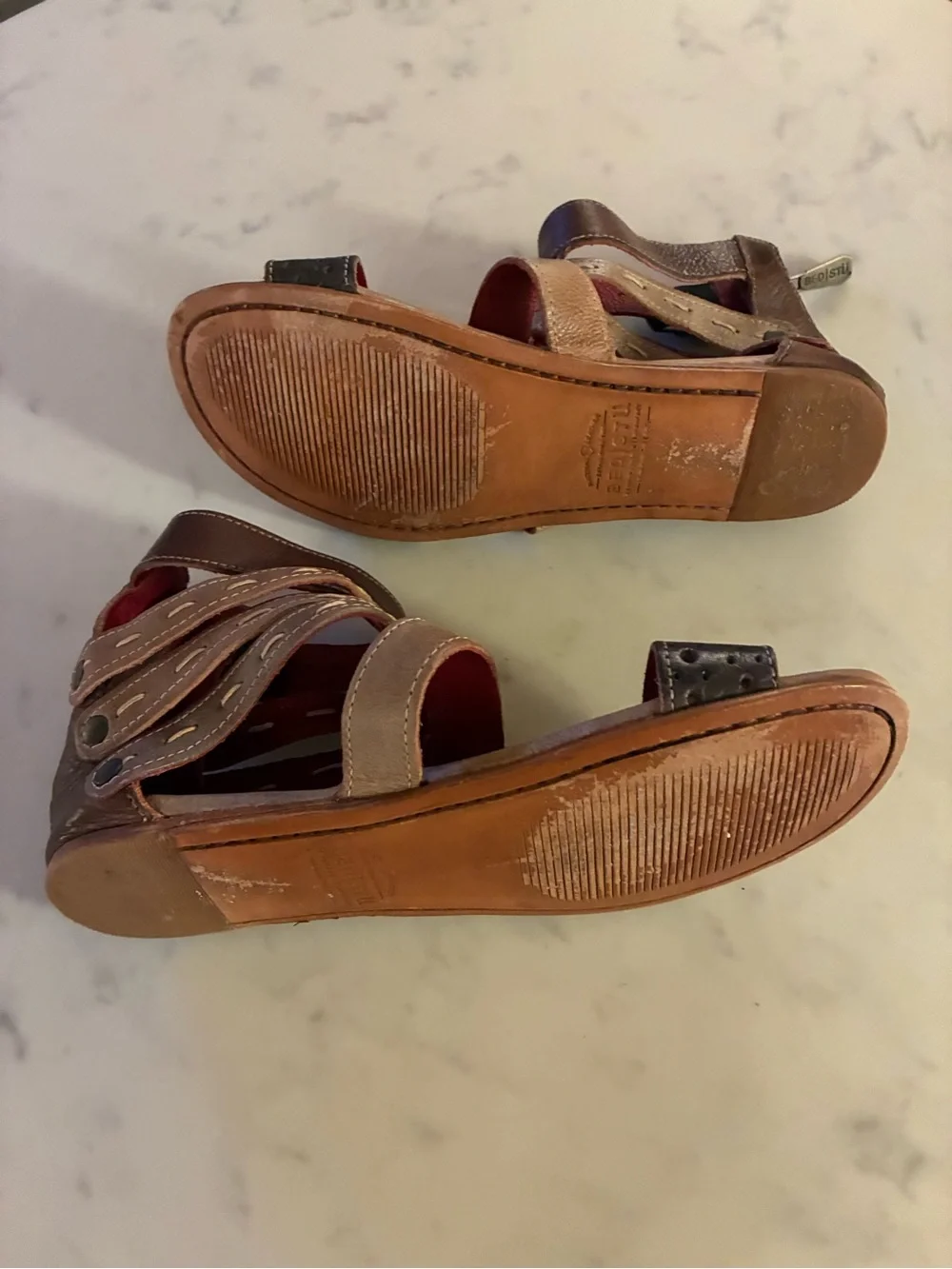 BED STU Artemis Starry Night Rustic Leather Sandals Size 7.5